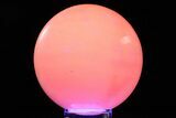 Polished Pink Manganoan (Mangano) Calcite Sphere - Fluorescent! #350171-1